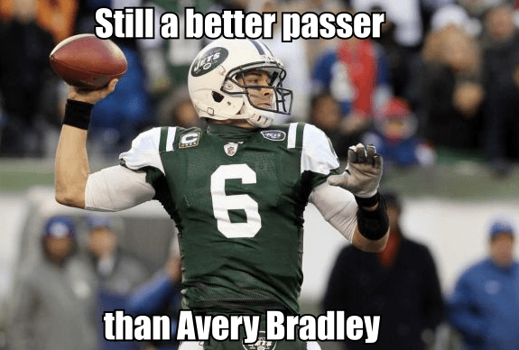 Make that FIVE hilariously awful passes for Bradley this series