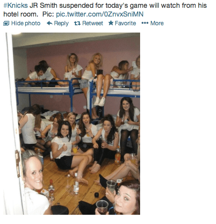 BREAKING: JR SMITH TO WATCH KNICKS GAME FROM HIS HOTEL ROOM