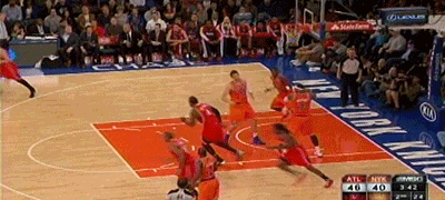Carmelo Anthony Takes Out His Frustrations By Throwing a Ball at All Horford's Head